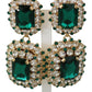 Emerald Crystal Pave Dangling Earrings