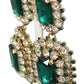 Emerald Crystal Pave Dangling Earrings