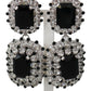 Elegant Black Crystal Drop Earrings