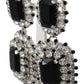 Elegant Black Crystal Drop Earrings