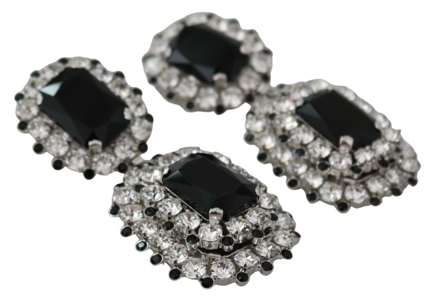 Elegant Black Crystal Drop Earrings