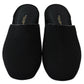 Chic Black Grosgrain Slide Sandals