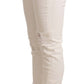 Optical White Slim-Fit Distressed Jeans