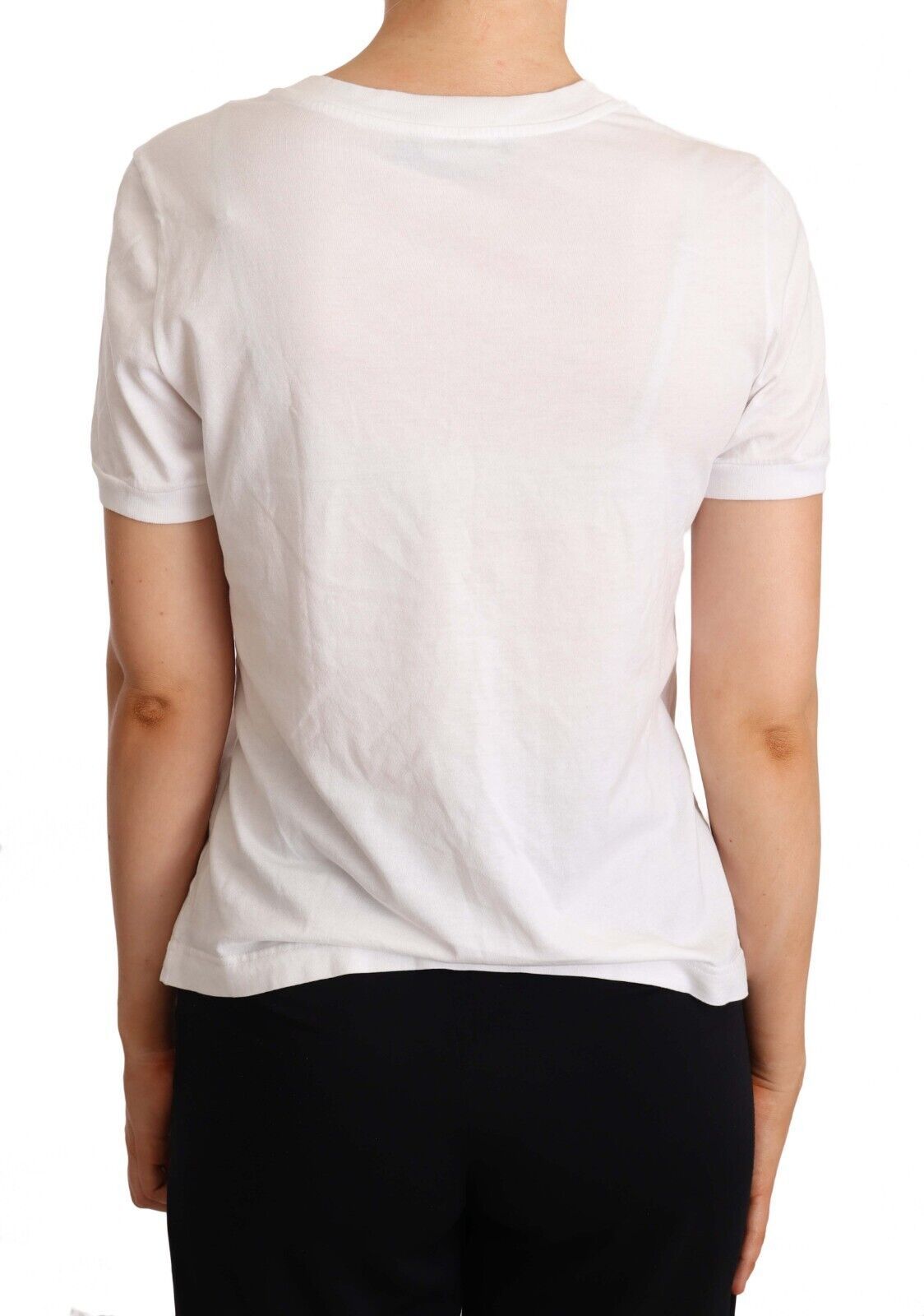 Elegant White Rose Embellished Tee