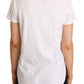 Elegant Short-Sleeved Tee with Gold Cross Pendant