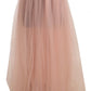 Pink Nylon Mesh Sheer Floor Length Skirt