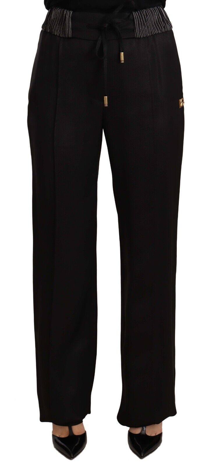 Elegant High-Waist Black Trousers