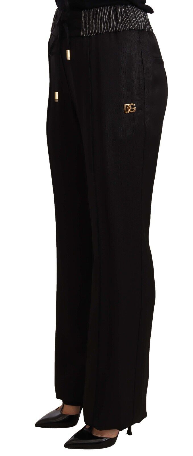 Elegant High-Waist Black Trousers