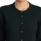 Elegant Cashmere Green Cardigan