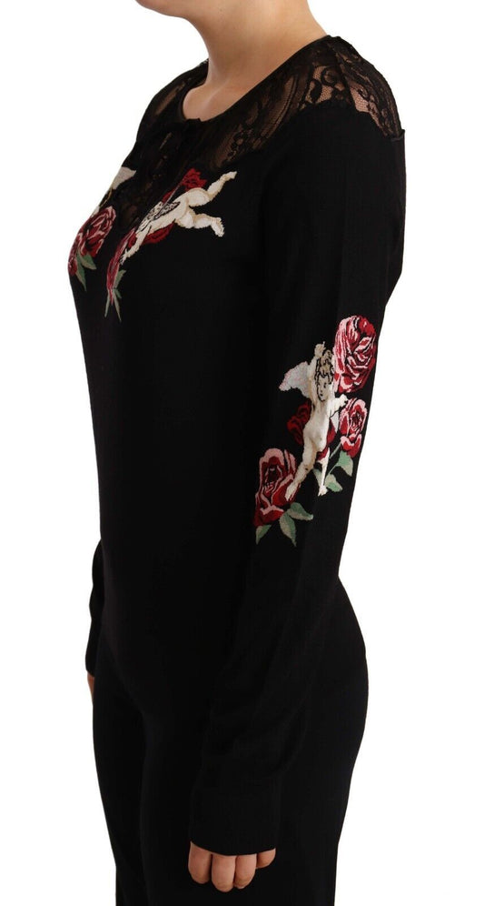 Angelic Rose Embroidered Pullover Sweater