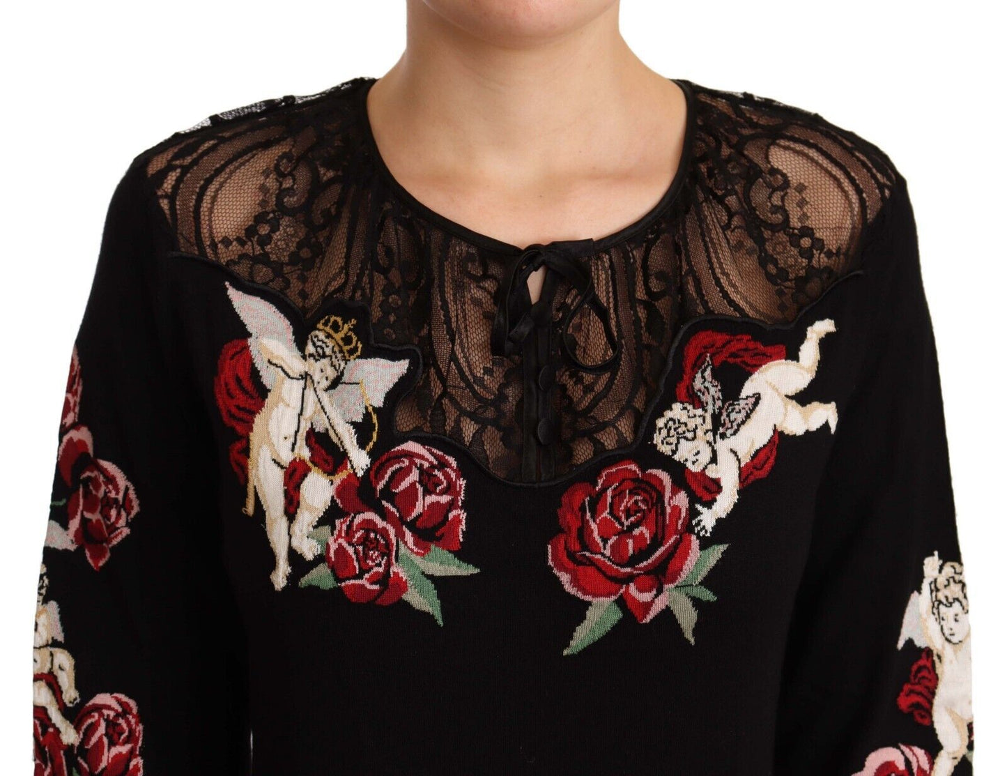 Angelic Rose Embroidered Pullover Sweater