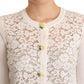Elegant Floral Lace Silk-Blend Cardigan