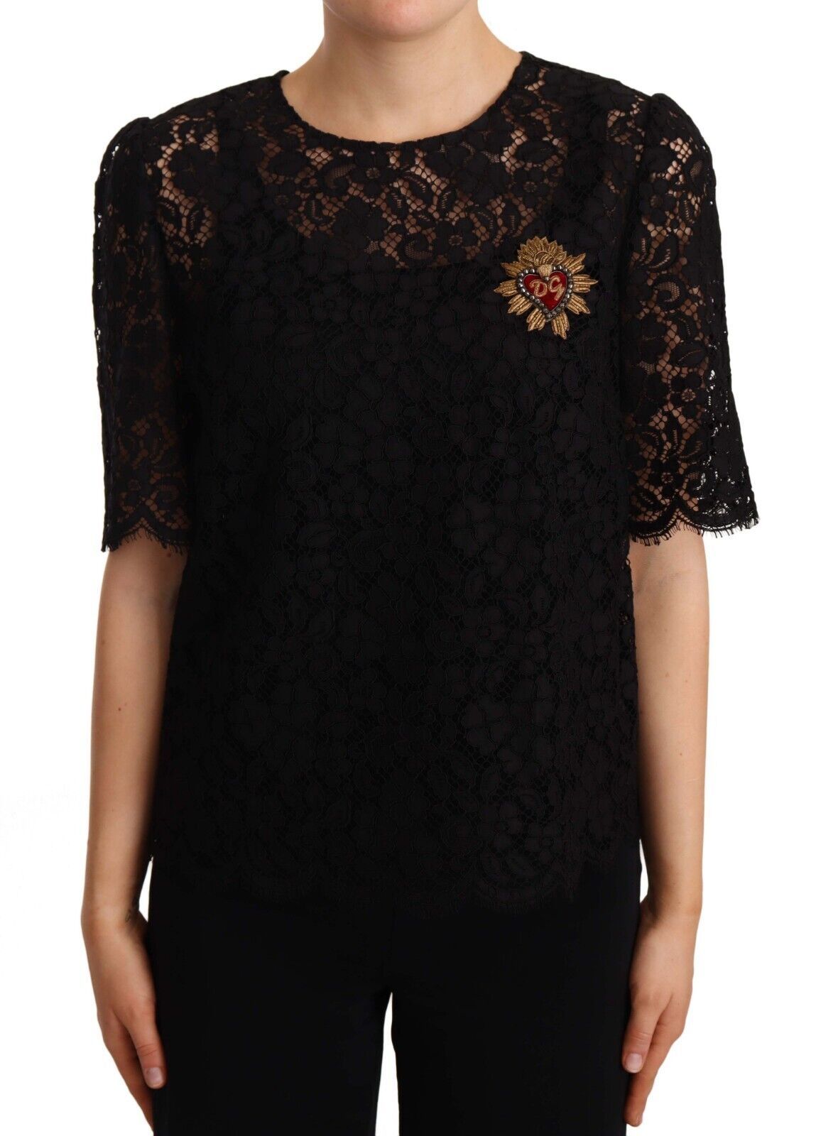 Elegant Floral Lace Logo Top