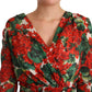Elegant Floral V-Neck Silk Midi Dress