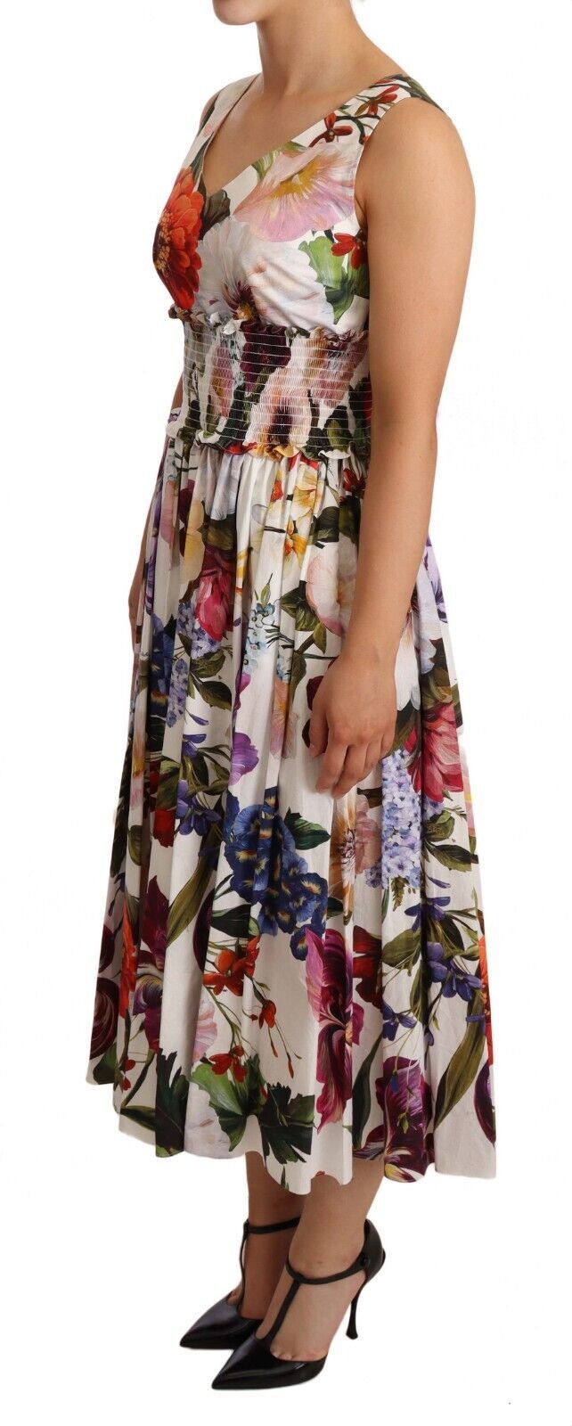 Elegant White Floral A-Line Dress