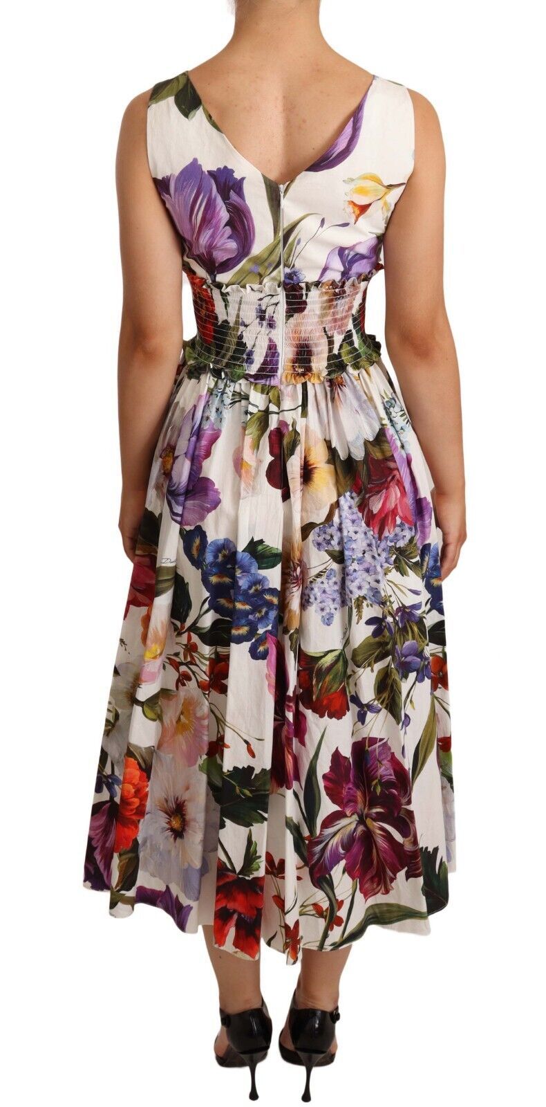 Elegant White Floral A-Line Dress