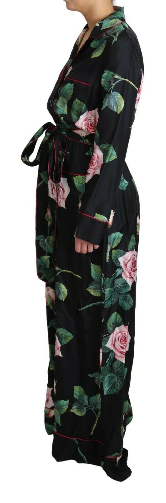 Elegant Silk Jumpsuit with Rose Print