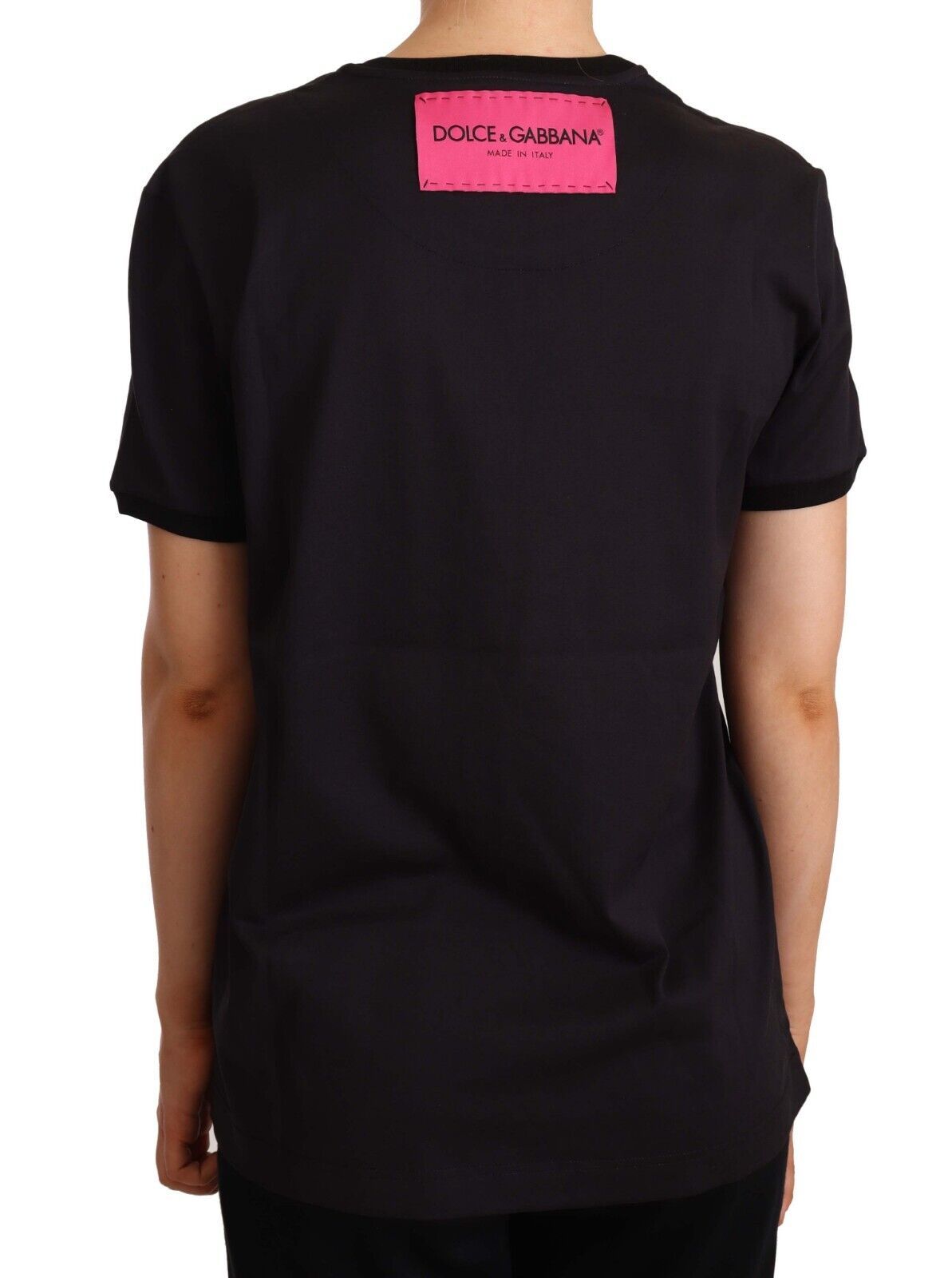 Elegant Black Cotton Logo Tee