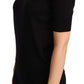 Black Silk Round Neck Short Sleeves Tee  T-shirt