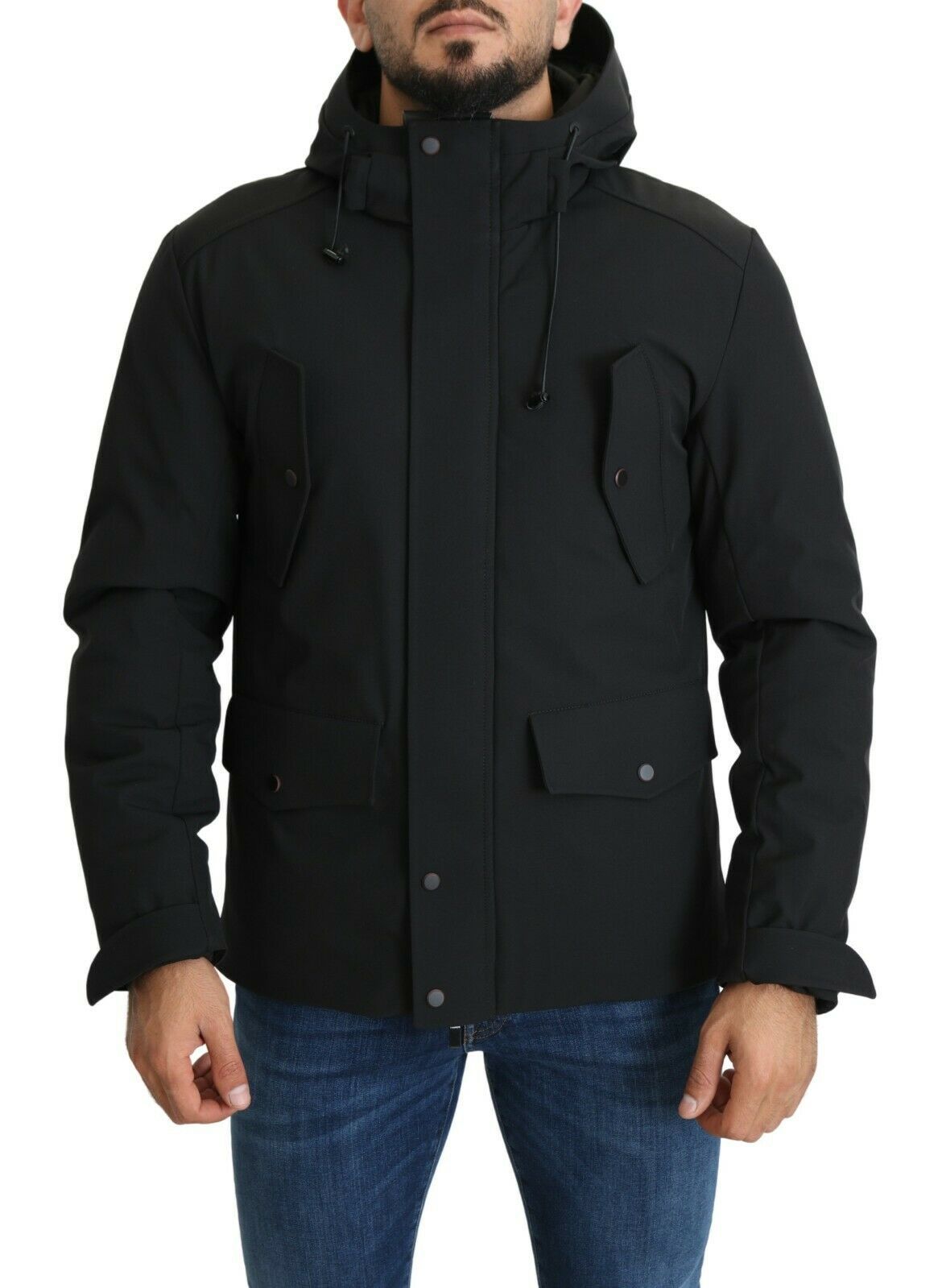 Elegant Hooded Windbreaker Jacket