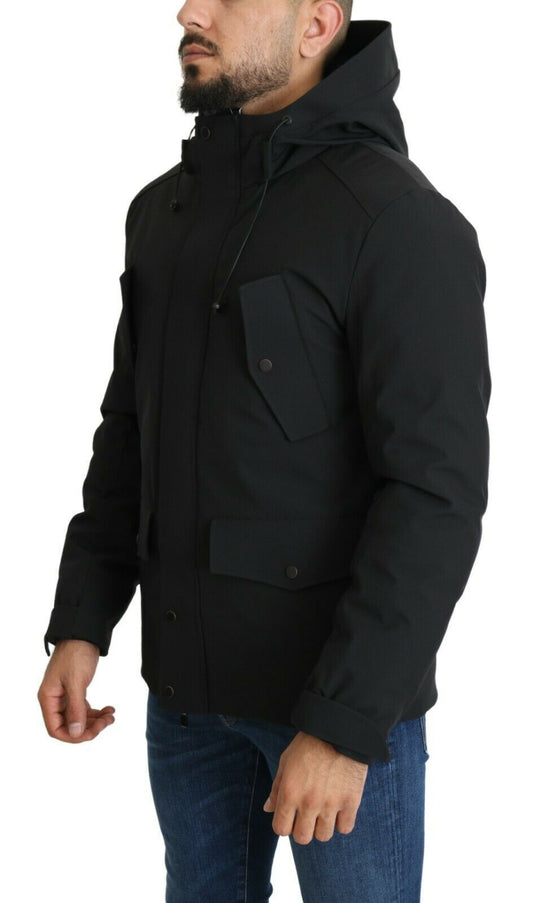 Elegant Hooded Windbreaker Jacket