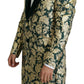 DOLCE & GABBANA Jacket SICILIA Green Gold Jacquard Long Coat