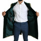 DOLCE & GABBANA Jacket SICILIA Green Gold Jacquard Long Coat