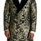 Black Gold Jacquard Long Coat SICILIA Jacket