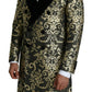 Black Gold Jacquard Long Coat SICILIA Jacket