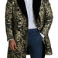 Black Gold Jacquard Long Coat SICILIA Jacket