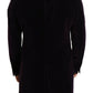 Purple Velvet Double Breasted Long Coat Jacket