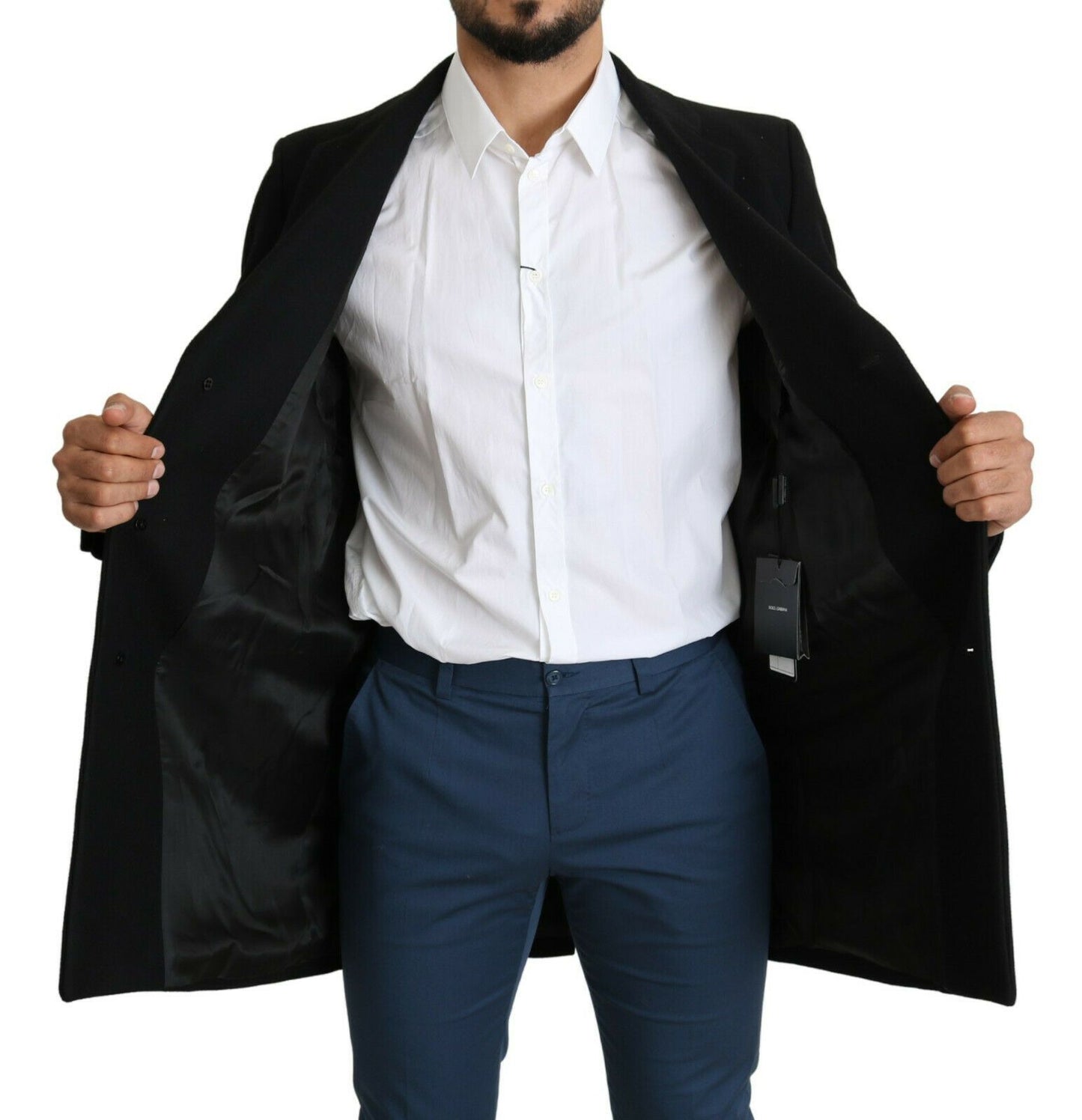 Elegant Single-Breasted Wool Long Coat