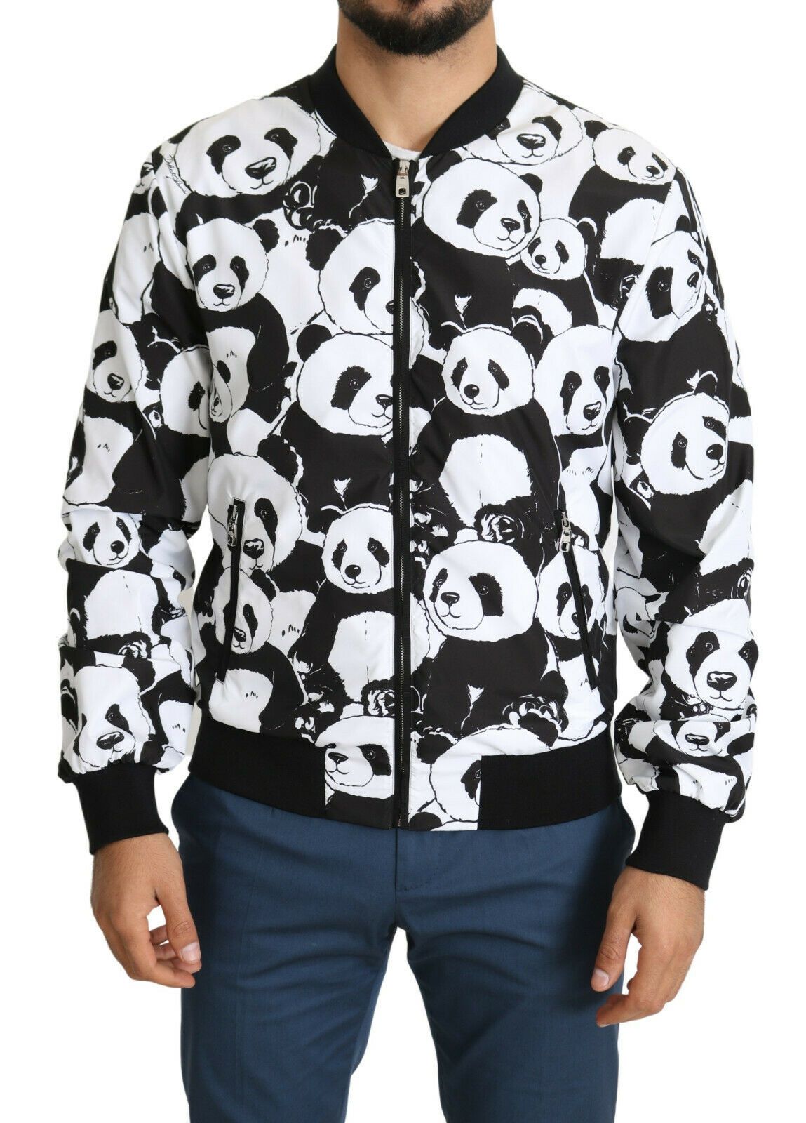 Exquisite Panda Print Bomber Jacket