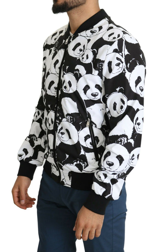 Exquisite Panda Print Bomber Jacket