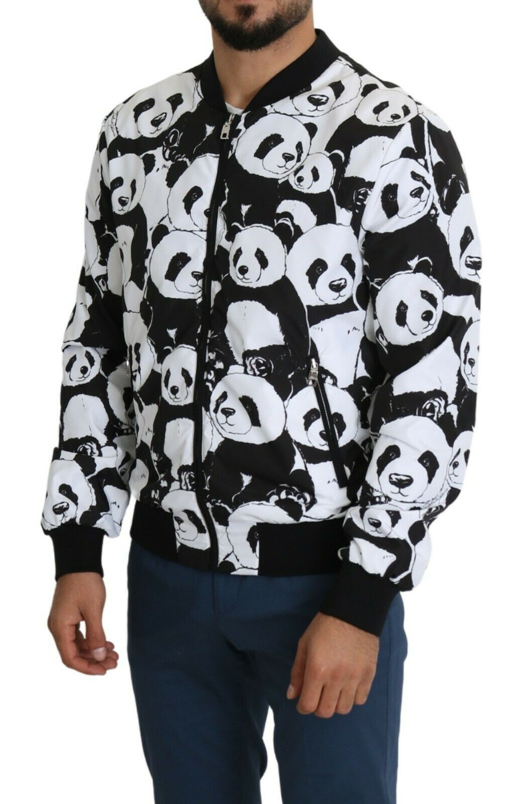 Exquisite Panda Print Bomber Jacket