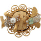 Elegant Crystal Bee Floral Statement Ring