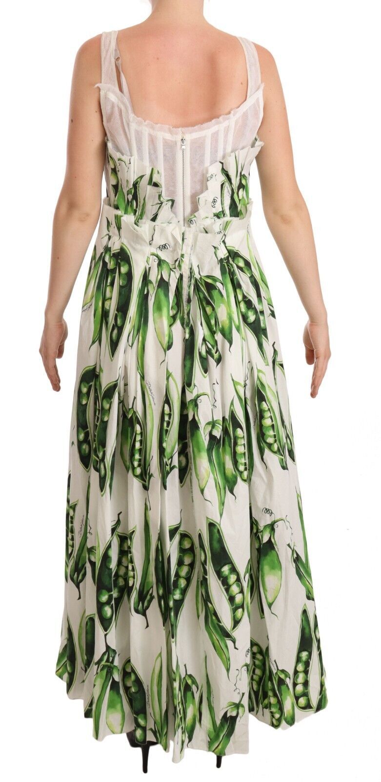 Elegant Pea Pod Print Maxi Dress