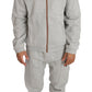 Elegant Gray Cotton Sweatsuit Ensemble
