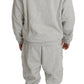 Elegant Gray Cotton Sweatsuit Ensemble