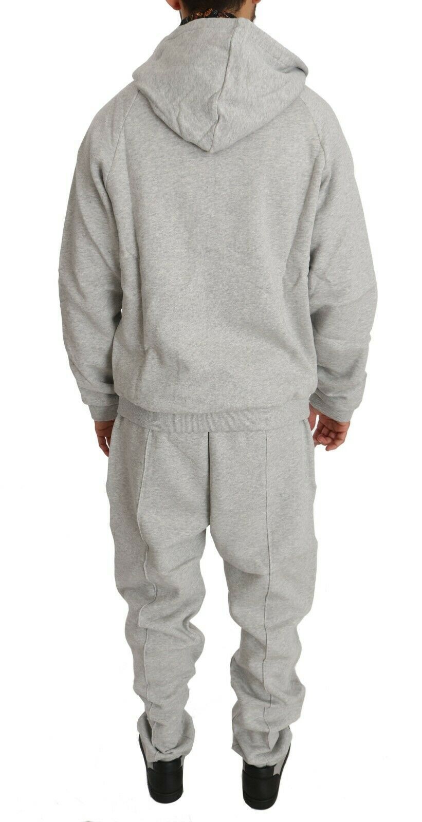 Elegant Gray Cotton Sweatsuit Ensemble