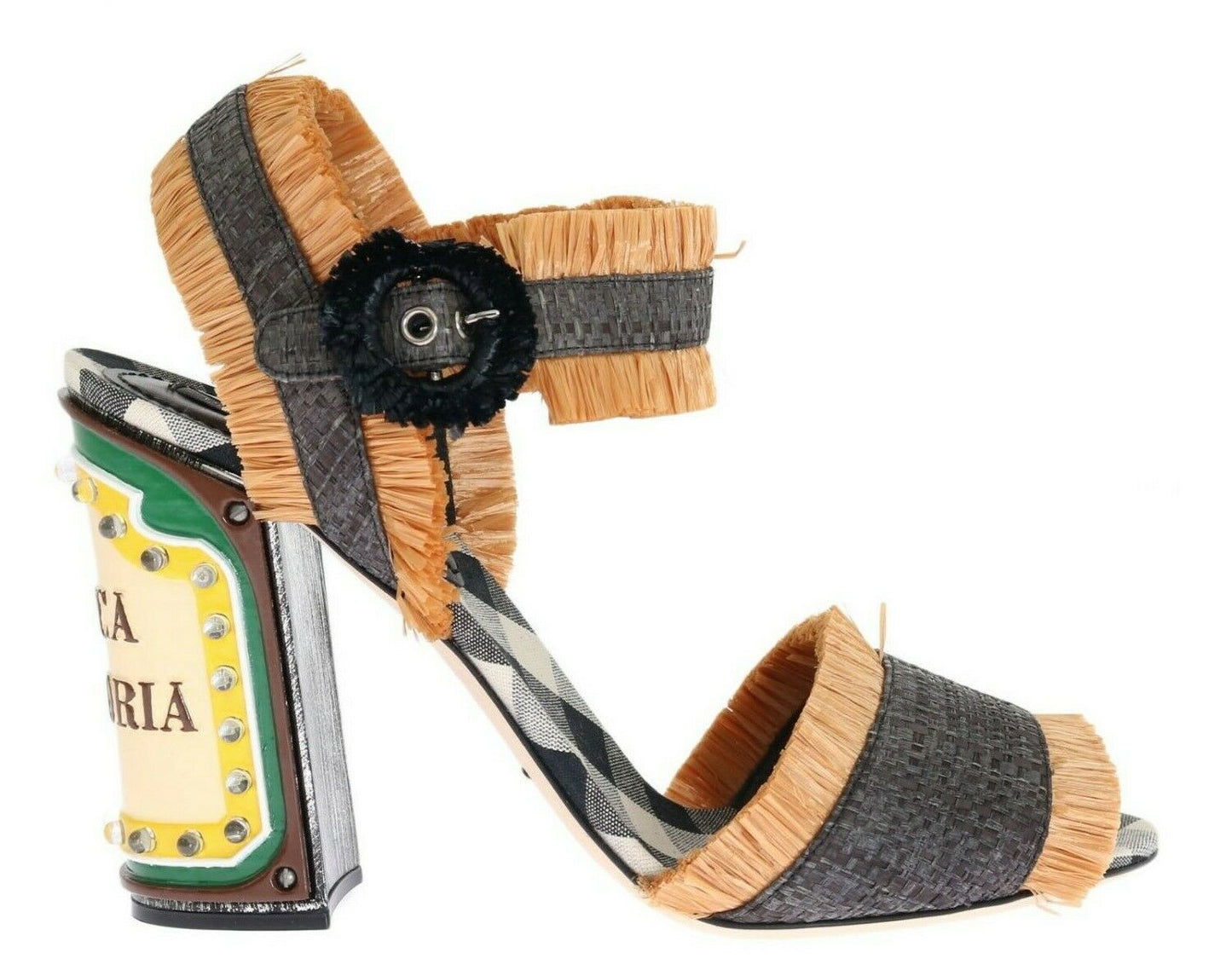 Antica Trattoria Straw Sandals with LED Heels