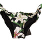 Bikini Bottom Black Lily Print Swimsuit Swimwear