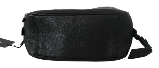 Sleek Black Leather Wristlet Clutch Bag