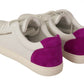 Elegant White Purple Sneakers Luxury Footwear