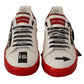 Asymmetrical Graphic Leather Sneakers