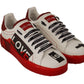 Asymmetrical Graphic Leather Sneakers