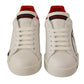 Elegant Portofino Leather Sneakers - Chic White and Red