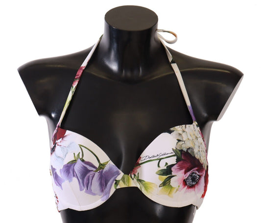 Floral Elegance Elastic Bikini Top