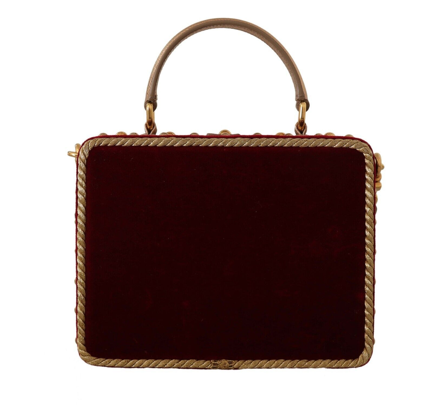 Opulent Gold and Bordeaux Box Shoulder Bag