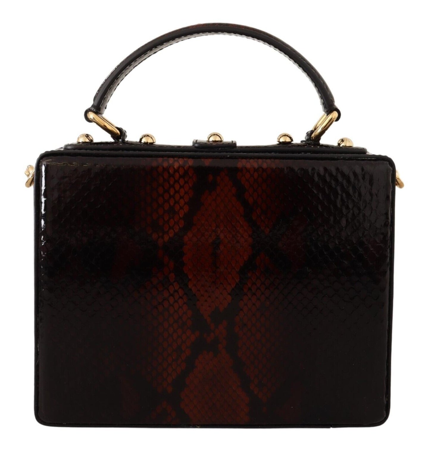 Elegant Bordeaux & Black Python Leather Crossbody Bag